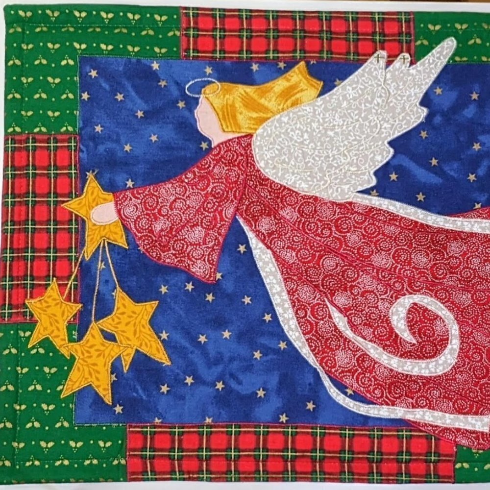 Quilted Placemats Starry Night Holiday Set of 6